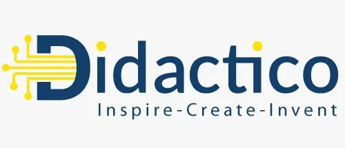 Logo de Didactico avec slogan Inspire-Create-Invent