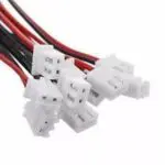 Connecteurs JST XH blancs avec fils rouge et noir