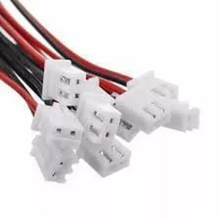 Connecteurs JST XH blancs avec fils rouge et noir