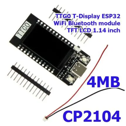 carte ttgo esp32 - Carte de développement TTGO ESP32 WiFi – Bluetooth avec LCD 1.14 pouces 4MB CP2104 - Didactico Tunisie