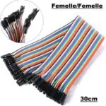 Câbles Dupont femelle à femelle multicolores de 30cm