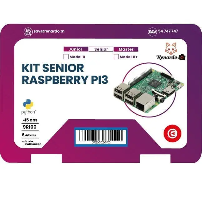 Kit Senior Raspberry Pi 3 avec carte et accessoires