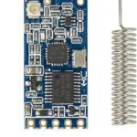 Module électronique bleu avec antenne spirale