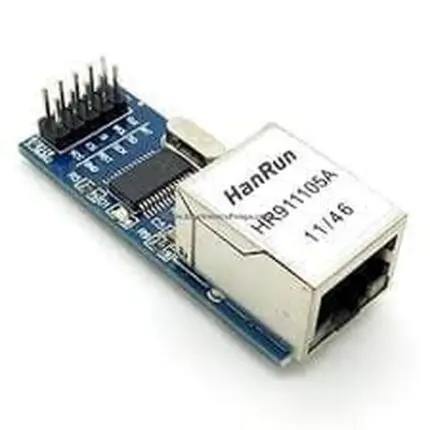 Module Ethernet ENC28J60 avec connecteur RJ45 et broches
