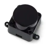 Capteur Lidar noir avec boîtier carré et deux trous de montage