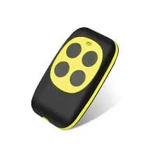 Télécommande noire et jaune avec quatre boutons