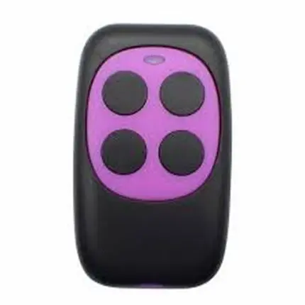 Télécommande noire avec quatre boutons violets