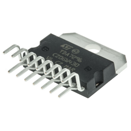 Circuit intégré noir avec plusieurs broches métalliques