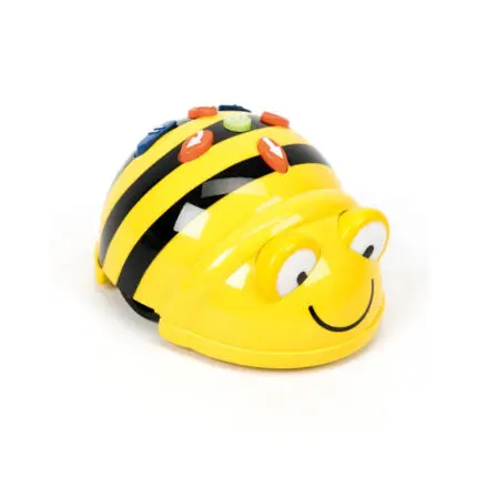 Robot éducatif jaune en forme d'abeille avec boutons colorés