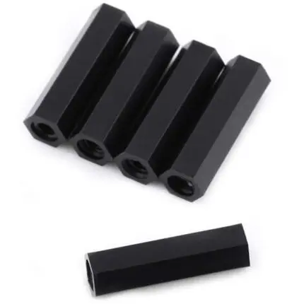 Entretoises hexagonales noires pour montage électronique