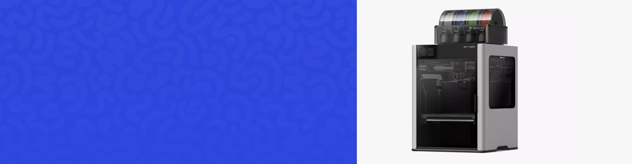 Imprimante 3D avec cartouches de couleur sur fond bleu