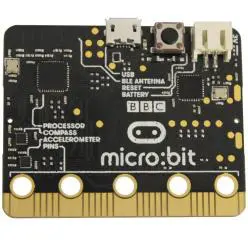 Carte micro:bit BBC avec connecteurs dorés et ports USB