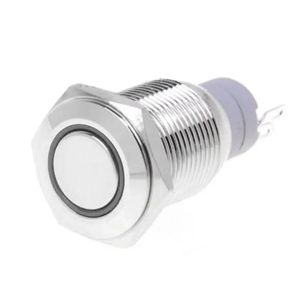 51mA5ajgSTL bouton poussoir étanche - Bouton poussoir métallique étanche momentané 16 mm 12-24 V avec voyant LED vert - Didactico Tunisie