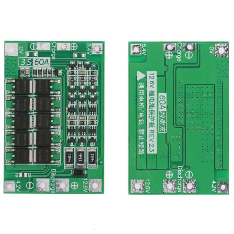 Carte protection BMS 3S 60A avec équilibrage pour batterie lithium 18650 11.1V 12.6V Carte protection BMS 3S 60A avec équilibrage pour batterie lithium 18650 11.1V 12.6V