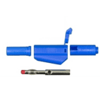 Fiche banane male sécurité 4 mm bleu a reprise arriére PTL-909-11