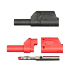 Fiche banane mâle sécurité 4 mm rouge a reprise arrière PTL-909-10
