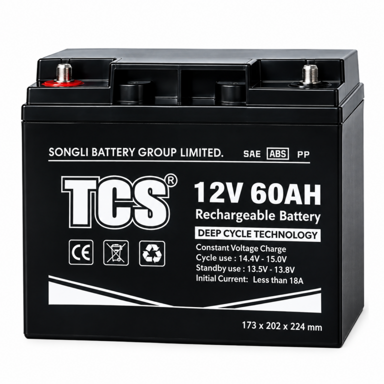 Batterie rechargeable plomb acide 12V 60Ah TCS,batterie 12V 60Ah décharge lente,batterie étanche AGM VRLA 12V 60Ah - Didactico Tunisie