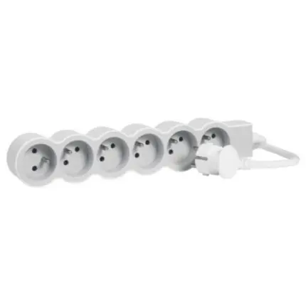 bloc multiprise 6x2p t - Bloc multiprise 6x2P+T 16A 3680W Legrand avec cordon 3M Blanc 049494 - Didactico Tunisie