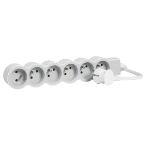 bloc multiprise 6x2p t - Bloc multiprise 6x2P+T 16A 3680W Legrand avec cordon 3M Blanc 049494 - Didactico Tunisie