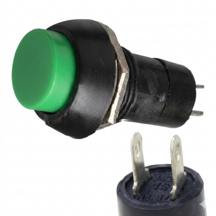 bouton poussoir autobloquant - Bouton poussoir rond en plastique autobloquant 12 mm 2 PIN PBS-11A Vert - Didactico Tunisie