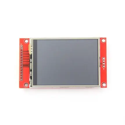 Écran LCD/TFT 2.4 pouces, 240x320 pixels, sans tactile, fond noir, bordure fine, connecteurs pour projets Arduino.