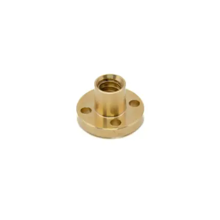 Ecrou laiton rond pour vis trapézoïdale T8, filet 2 mm