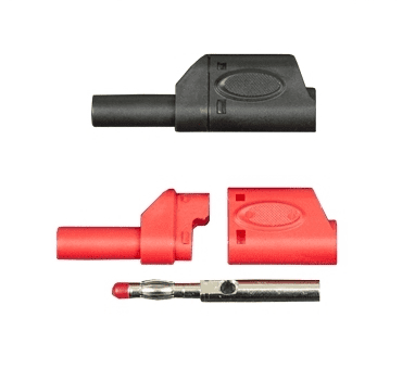 Fiche banane male sécurité 4 mm noir a reprise arrière PTL-909-10