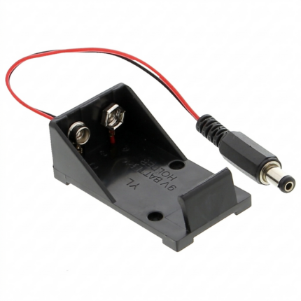 Support Pile 9V sans couvercle et avec connecteur DC