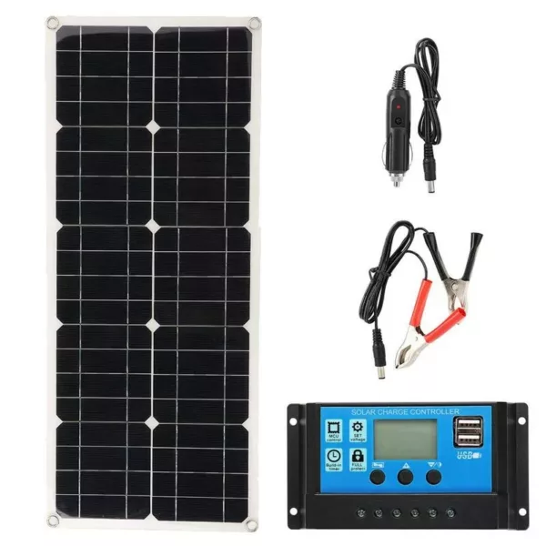 Kit Panneau Solaire Souple 100w Avec Controleur De Charge Jpg