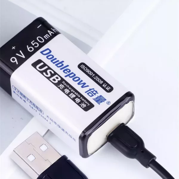 Pile Rechargeable 9V 650mAh 6F22 Micro USB DIDACTICO TUNISIE