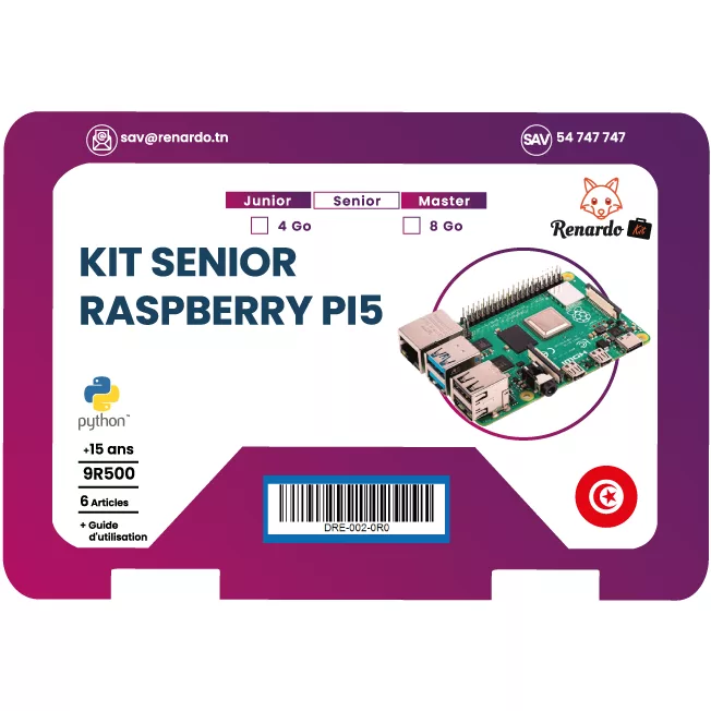 Kit senior Raspberry PI5 4Go - 6 articles DIDACTICO TUNISIE