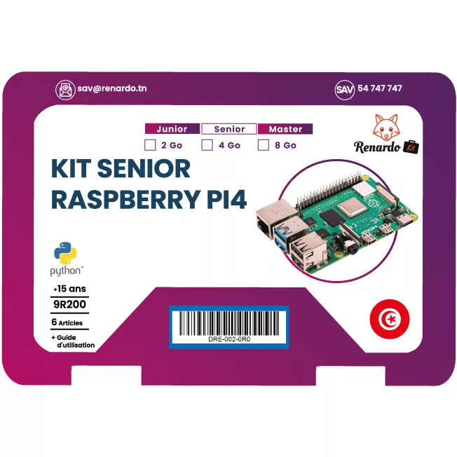 Kit senior Raspberry PI4 2Go - 5 articles DIDACTICO TUNISIE