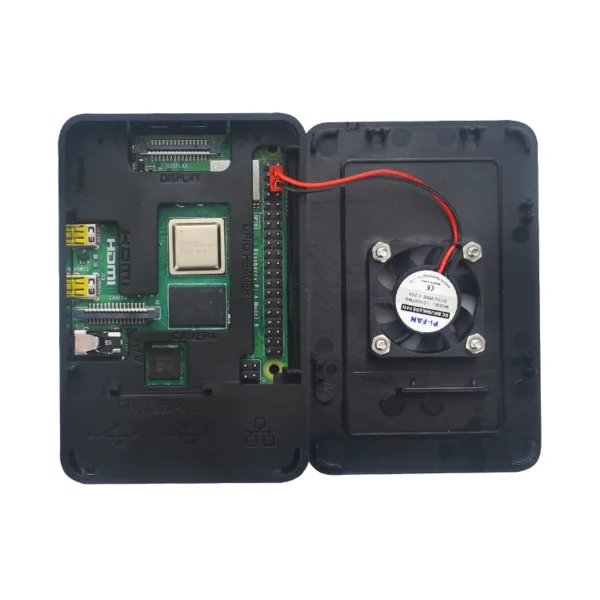 Second image of Boitier ABS noir pour raspberry Pi4 avec Logo Raspberry