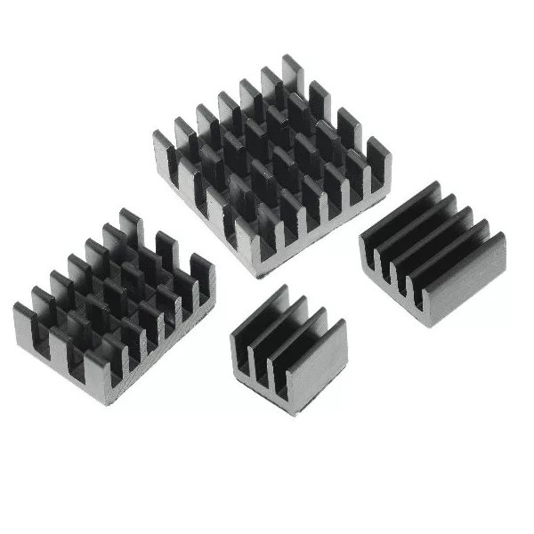 Jeu de 4 radiateurs aluminium Noir pour Raspberry Pi4