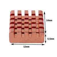 Radiateur en cuivre 14x12x5.5mm pour Raspberry Pi DIDACTICO TUNISIE