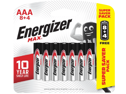 Pile Max AAA Energizer Alcaline BP8+4