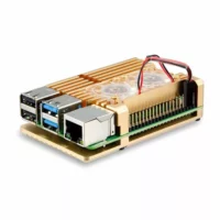 Support en ALU GOLD avec double ventilateur pour Pi4 DIDACTICO TUNISIE