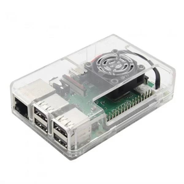 Second image of Boitier ABS Transprent pour Raspberry Pi4 + Support ventilateur