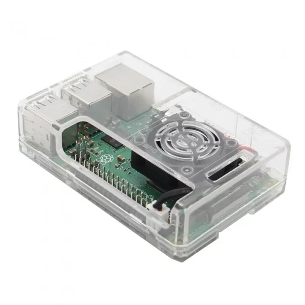 Boitier ABS Transprent pour Raspberry Pi4 + Support ventilateur