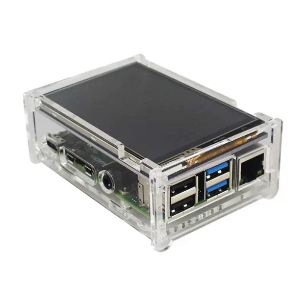 Boîtier en acrylique adapté pour Raspberry Pi4 avec ecran LCD 3,5 pouces