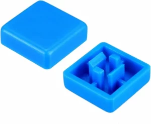 Bouton Carree Bleu Pour Bouton Poussoir Noir 12x12x7mm