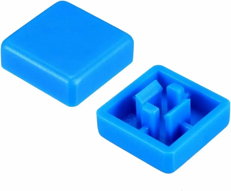 Bouton carrée bleu pour bouton poussoir Noir 12x12x7mm
