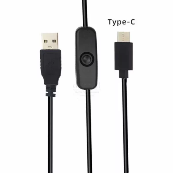 Second image of Cable USB vers Type C 5V 3A avec interrupteur ON/OFF Pi4