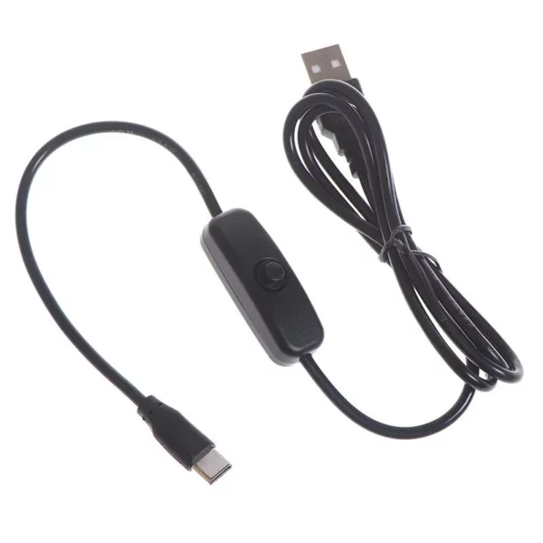 Cable USB vers Type C 5V 3A avec interrupteur ON/OFF Pi4