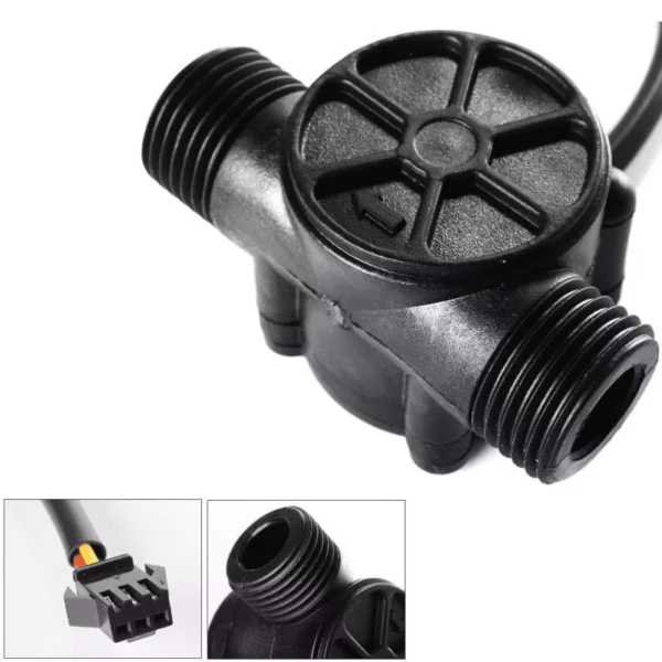 Second image of Capteur de débit d'eau YF-S201 noir 5-24V G1/2