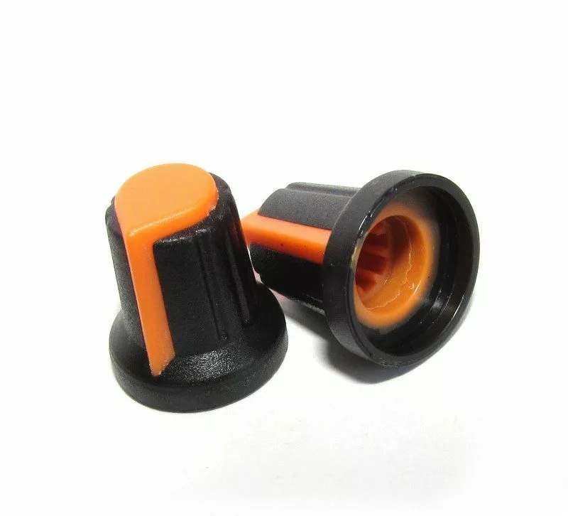 Capuchon en plastique orange pour bouton potentiomètre Capot