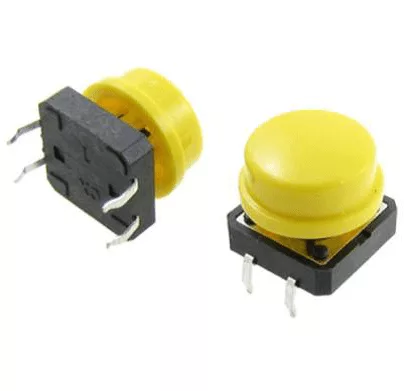 Second image of Capuchon rond jaune 12x12x7.3 mm pour interrupteur tactile carré