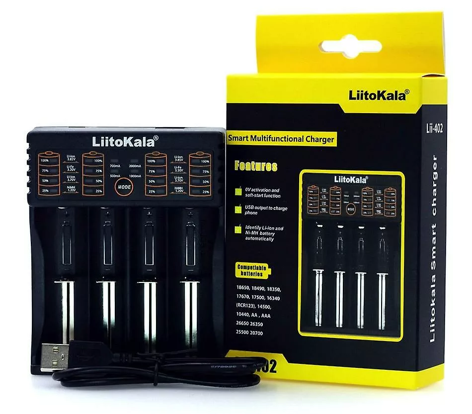 chargeur quadriple batterie 18650 Lii-402