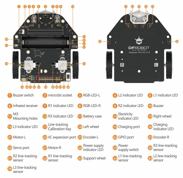 Second image of Châssis Robot Maqueen avec carte Microbit