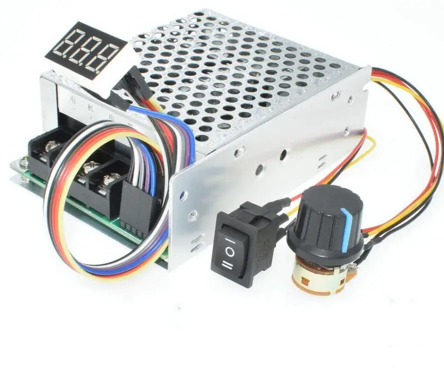 Contrôleur de moteur PWM DC 12v 24v 36V 40A réversible + afficheur + support métallique